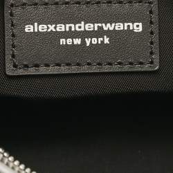 Alexander Wang Grey Satin Micro Crystal Marquess Bag