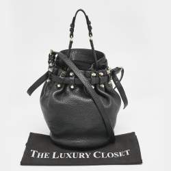 Pre Owned Alexander Wang Black Pebbled Leather Diego Bucket Bag
