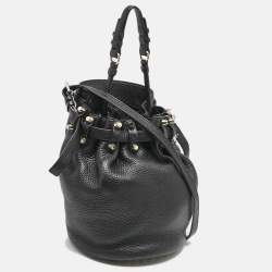 Pre Owned Alexander Wang Black Pebbled Leather Diego Bucket Bag