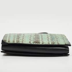 Alexander Wang Green/Black Python and Leather Flap Shoulder Bag
