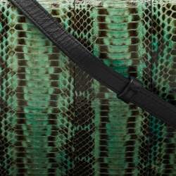 Alexander Wang Green/Black Python and Leather Flap Shoulder Bag