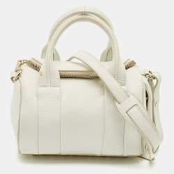 Alexander Wang White Pebbled Leather Mini Rockie Bag