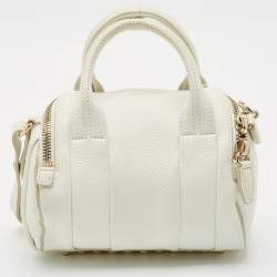 Alexander Wang White Pebbled Leather Mini Rockie Bag