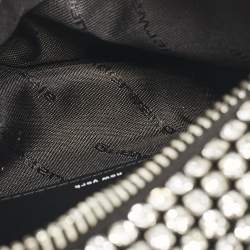 Alexander Wang Black Crystals and Leather Heiress Pochette Bag