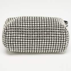 Alexander Wang Black Crystals and Leather Heiress Pochette Bag