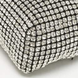 Alexander Wang Black Crystals and Leather Heiress Pochette Bag