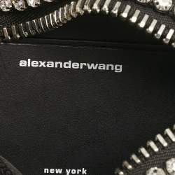 Alexander Wang Black Crystals and Leather Heiress Pochette Bag