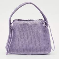 Alexander Wang Purple Ribbed Knit Fabric Small Ryan Bag