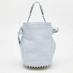 Pre Owned Alexander Wang Light Blue Pebbled Leather Diego Bucket Bag