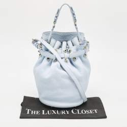 Pre Owned Alexander Wang Light Blue Pebbled Leather Diego Bucket Bag