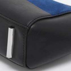 Pre Owned Alexander Wang Black/Blue Leather/PVC and Suede Chastity Clutch