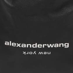 Pre Owned Alexander Wang Black Leather Ryan Drawstring Hobo