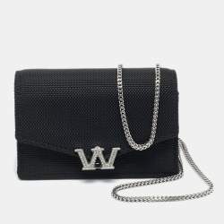 Pre Owned Alexander Wang Black Nylon Micro W Crystal Legacy Crossbody Bag