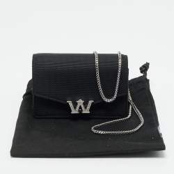 Pre Owned Alexander Wang Black Nylon Micro W Crystal Legacy Crossbody Bag