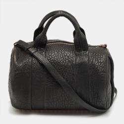 Pre Owned Alexander Wang Black Pebbled Leather Rocco Bag