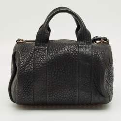 Pre Owned Alexander Wang Black Pebbled Leather Rocco Bag