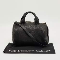 Pre Owned Alexander Wang Black Pebbled Leather Rocco Bag