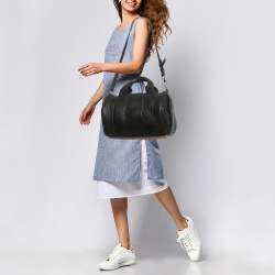 Pre Owned Alexander Wang Black Pebbled Leather Rocco Bag
