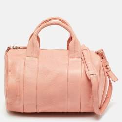 Pre Owned Alexander Wang Peach Grained Leather Rocco Bag