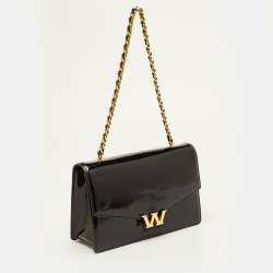 مملوكة مسبقًا حقيبة كتف سلسلة جلد لامع أسود ألكسندر وانغ و ليجاسي صغيرة