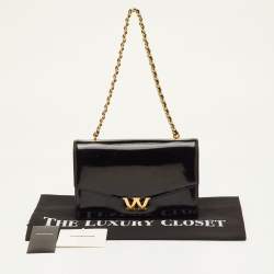 مملوكة مسبقًا حقيبة كتف سلسلة جلد لامع أسود ألكسندر وانغ و ليجاسي صغيرة