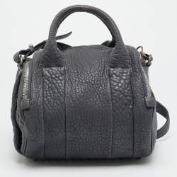 Pre Owned Alexander Wang Rocco Grey Textured Leather Bag