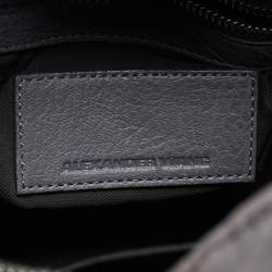 مملوكة مسبقًا Alexander Wang Rocco Grey Textured Leather Bag