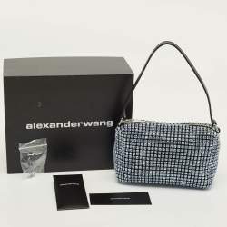 Pre Owned حقيبة صغيرة أليكساندر وانغ وريثة كريستال أزرق شبكة متوسطة