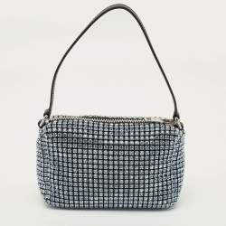 Pre Owned حقيبة صغيرة أليكساندر وانغ وريثة كريستال أزرق شبكة متوسطة