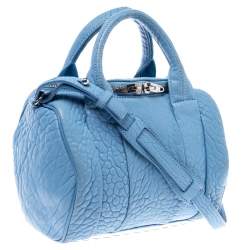 Alexander Wang Sky Blue Textured Leather Rocco Duffel Bag