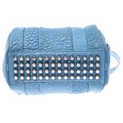 Alexander Wang Sky Blue Textured Leather Rocco Duffel Bag