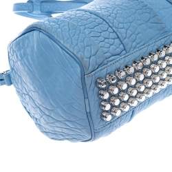 Alexander Wang Sky Blue Textured Leather Rocco Duffel Bag
