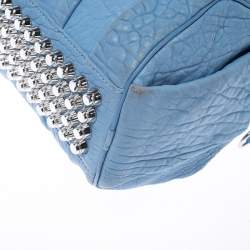Alexander Wang Sky Blue Textured Leather Rocco Duffel Bag