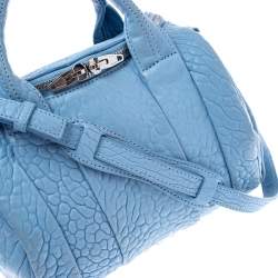 Alexander Wang Sky Blue Textured Leather Rocco Duffel Bag