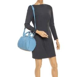 Alexander Wang Sky Blue Textured Leather Rocco Duffel Bag