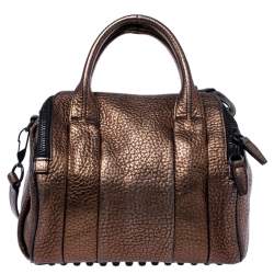 Pre Owned حقيبة أليكساندر وانغ روكو جلد إيرديسينت ميتاليك منقوش