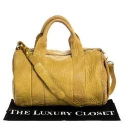Alexander Wang Mustard Pebbled Leather Rocco Duffel Bag