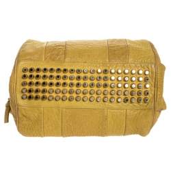 Alexander Wang Mustard Pebbled Leather Rocco Duffel Bag
