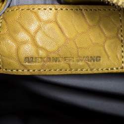 Alexander Wang Mustard Pebbled Leather Rocco Duffel Bag