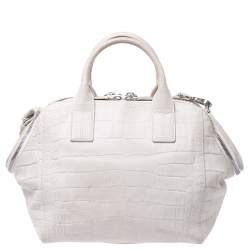 Alexander Wang White Crocodile Embossed Leather Jamie Satchel
