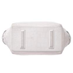 Alexander Wang White Crocodile Embossed Leather Jamie Satchel