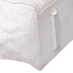 Alexander Wang White Crocodile Embossed Leather Jamie Satchel