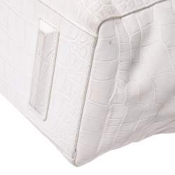 Alexander Wang White Crocodile Embossed Leather Jamie Satchel
