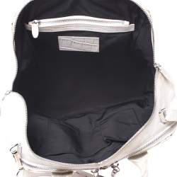 Alexander Wang White Crocodile Embossed Leather Jamie Satchel