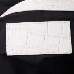 Alexander Wang White Crocodile Embossed Leather Jamie Satchel
