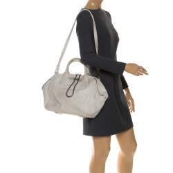 Alexander Wang White Crocodile Embossed Leather Jamie Satchel