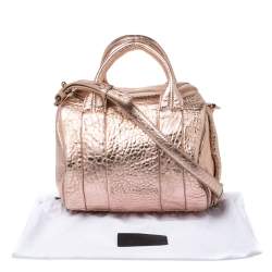 Alexander Wang Metallic Rose Gold Textured Leather Rocco Duffel Bag