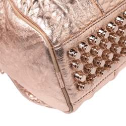 Alexander Wang Metallic Rose Gold Textured Leather Rocco Duffel Bag