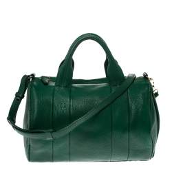 Alexander Wang Green Textured Leather Rocco Duffel Bag