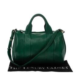 Alexander Wang Green Textured Leather Rocco Duffel Bag